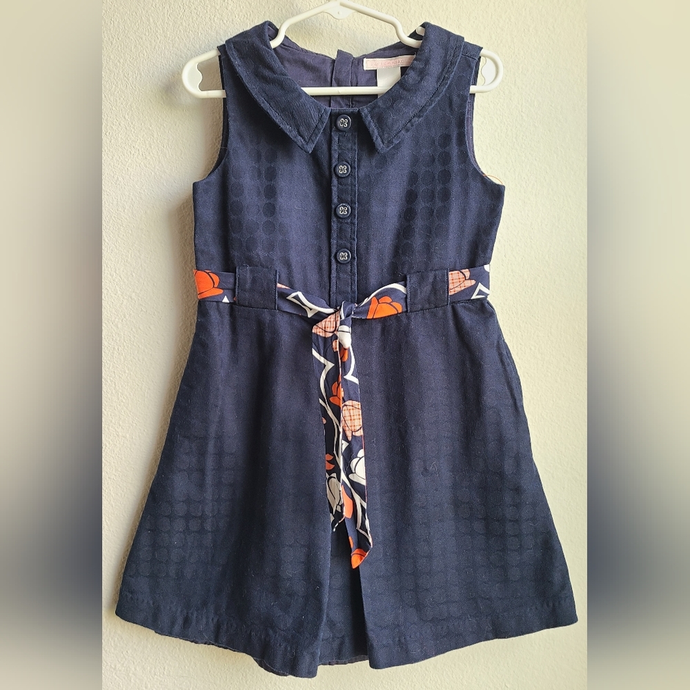 Janie and Jack Navy Dress “Tailored Tulips”  Sz 5